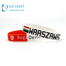 Vente directe d&#39;usine pas cher logo personnalisé impression bracelet en caoutchouc drapeau de pays bracelet en silicone